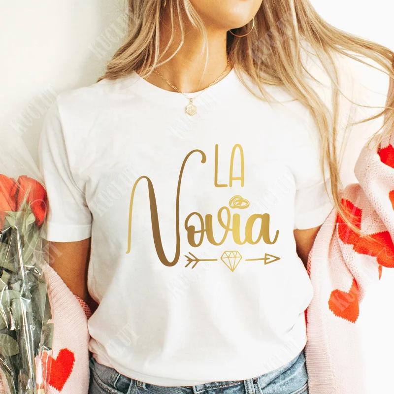 Spanish Girls Bachelorette Hen Party Tshirt Team Bride Squad Tops Women Single Farewell T-Shirt Bridal Shower Wedding Party Tees