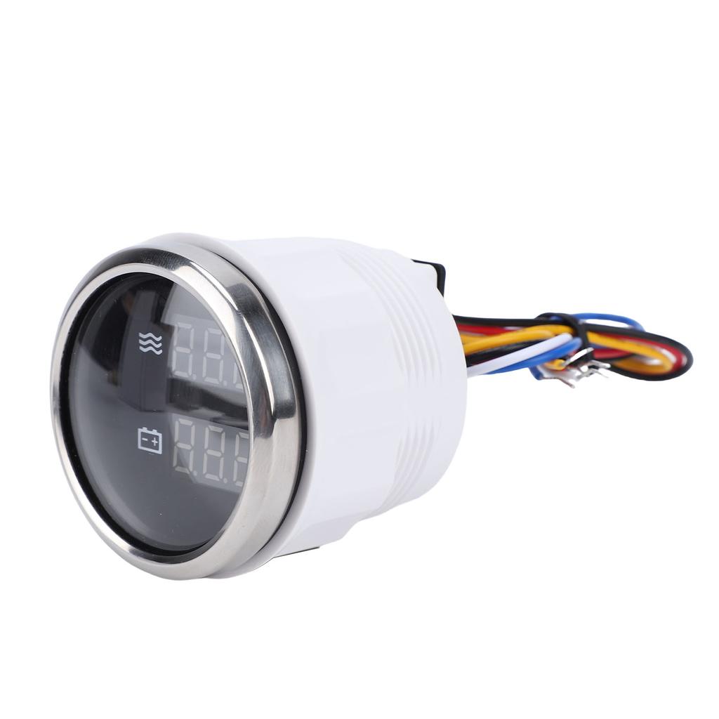 52mm Digital Display Gauge Multifunctional Water   Voltage Meter with Backlight for Cars RVs Trucks Ships Yachts