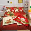 Christmas Digital Printing 3D Printing Polyester Pillowcase Quilt Cover Two or Three-piece Set Is Available