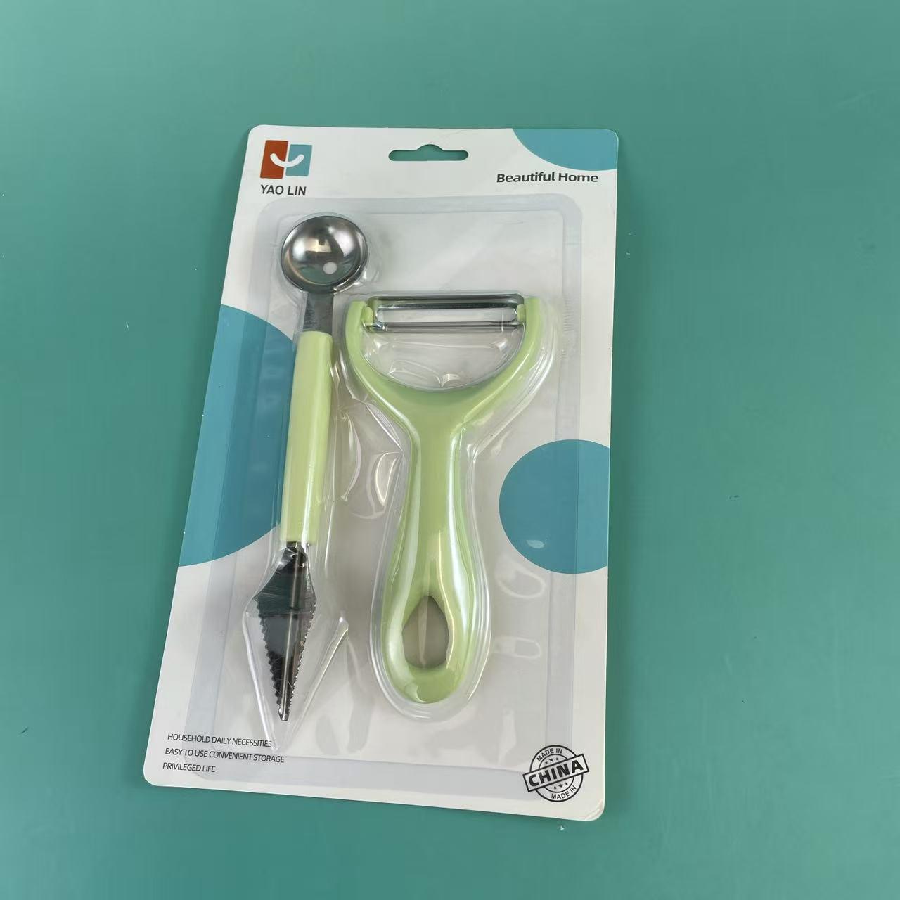 Stainless Steel Multifunctional Peeler Set – 2-Piece Fruit & Vegetable Peeling Knife