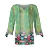 3/4 Sleeve Shirts For Women Pattern Print Graphic Tees Blouses Casual Plus Size Basic Tops Pullover