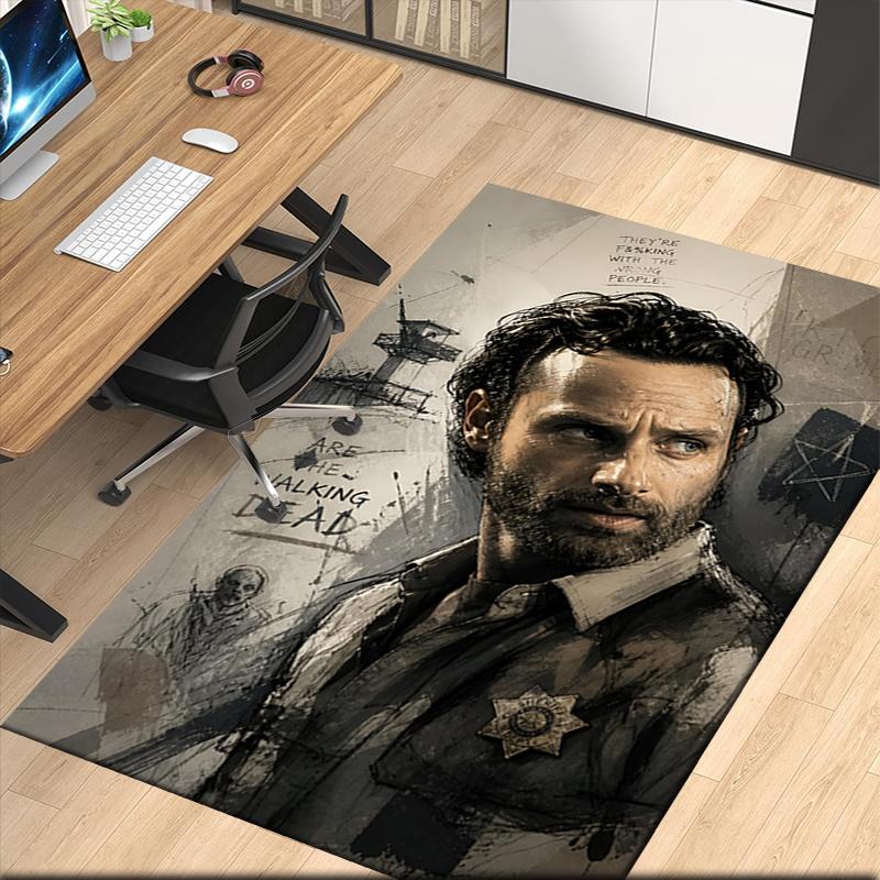Daryl and Rick Printed Carpetrugfor Office Chair Living Room Bedroom Kitchen Room Decor Gifts