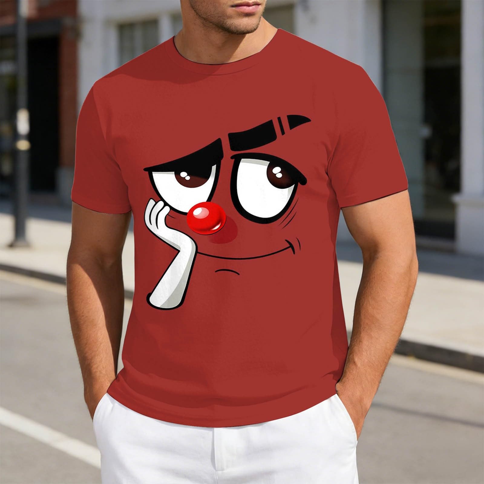 

Men s Red Nose Printed Top XL