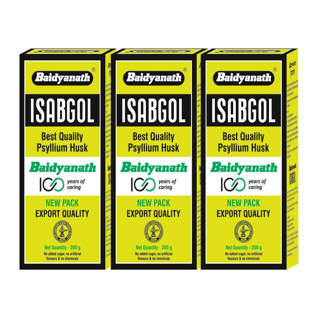 Baidyanath Isabgol Psyllium Husk Powder 200G Pack Of 3 | Natural Fibre Supplement For Healthy Digestion