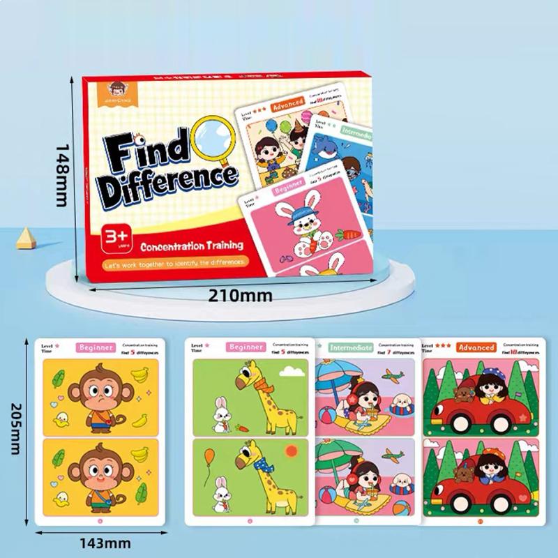 

Non-Toxic 64Pcs Kids Montessori Educational Game Cards Error-Finding Games Baby Early Education Toy Concentration Training Reusable Cards