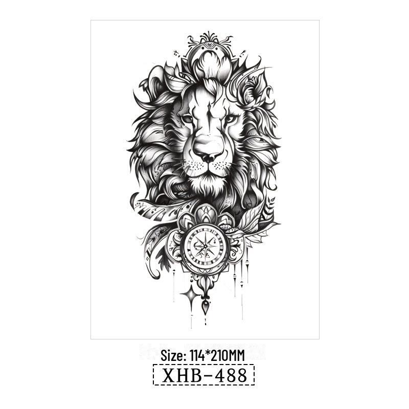 Vattentäta Svarta Djur Halvarm Tatuering Klistermärken