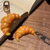 Simulation Food Toy Model Pendant Keyring Personalized Creative Croissant Package Student Children Gifts Keychain Ring Chain