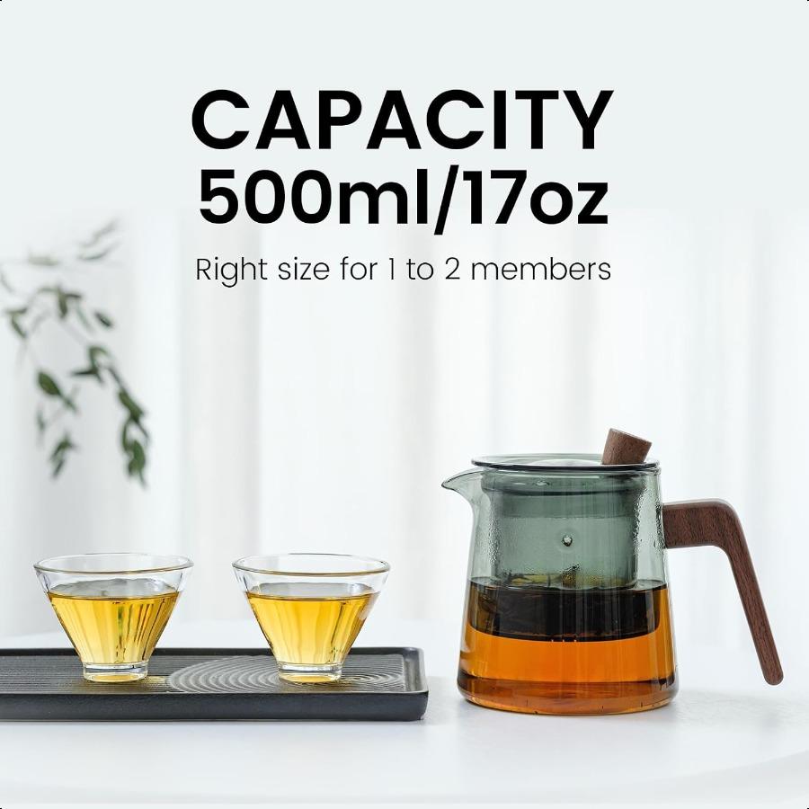 

Стеклянный чайник с съемным стеклянным заварником Чайник для заваривания чая и рассыпного чая из боросиликатного стекла Чайник 17 унций 500 мл United States