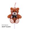 2025 Valentine's Day Heart Blush Bear Cake Topper Candlelight Love Decoration for Birthday Parties