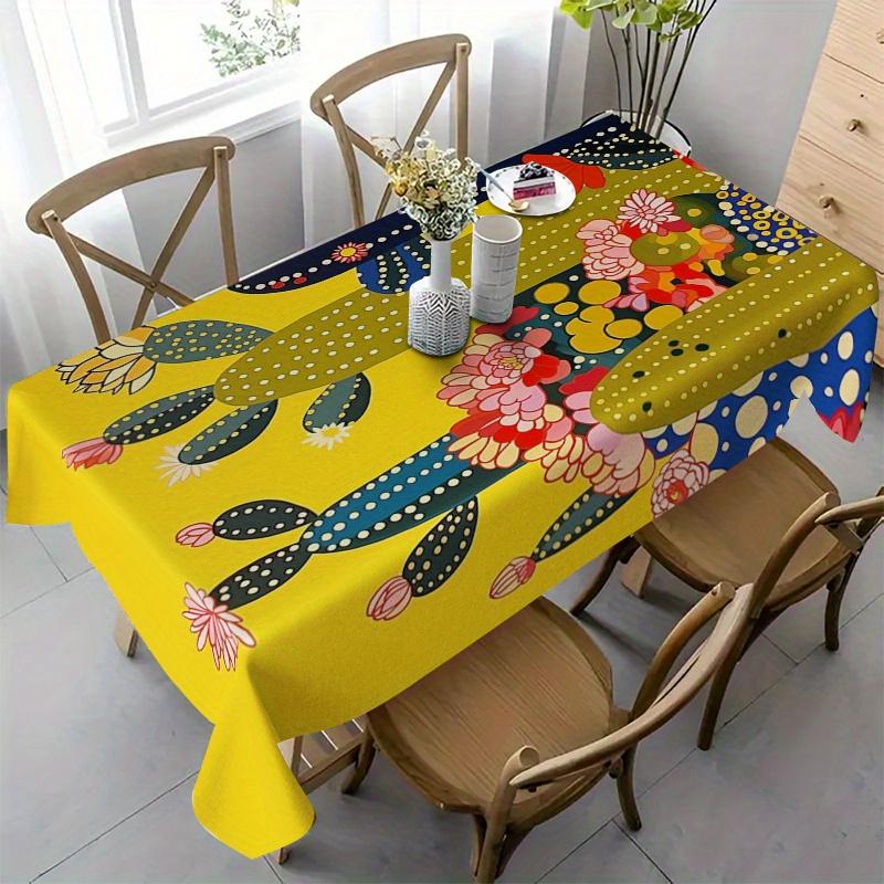 Mexican Folklore Rectangle Table Cloth for Table Decor Kitchen Dining Waterproof Reusable Tablecloth for Tables Indoor Outdoor