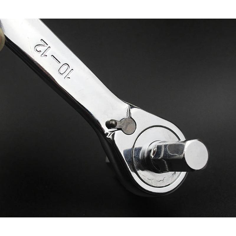 1PCS High Quality CR-V Ratcheting Allen Wrench Ratchet Wrenches Key Hex Multi-Tools Double End Spanner Metric 4-17mm