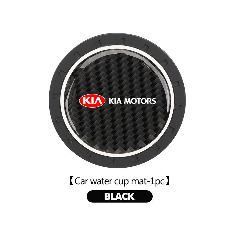 1/2pcs Car Coasters Silicone Auto Badge Water Cup Pads Anti Slip Mats For KIA Sportage Rio Ceed Niro Soul Stonic Picanto Proceed Yzck10