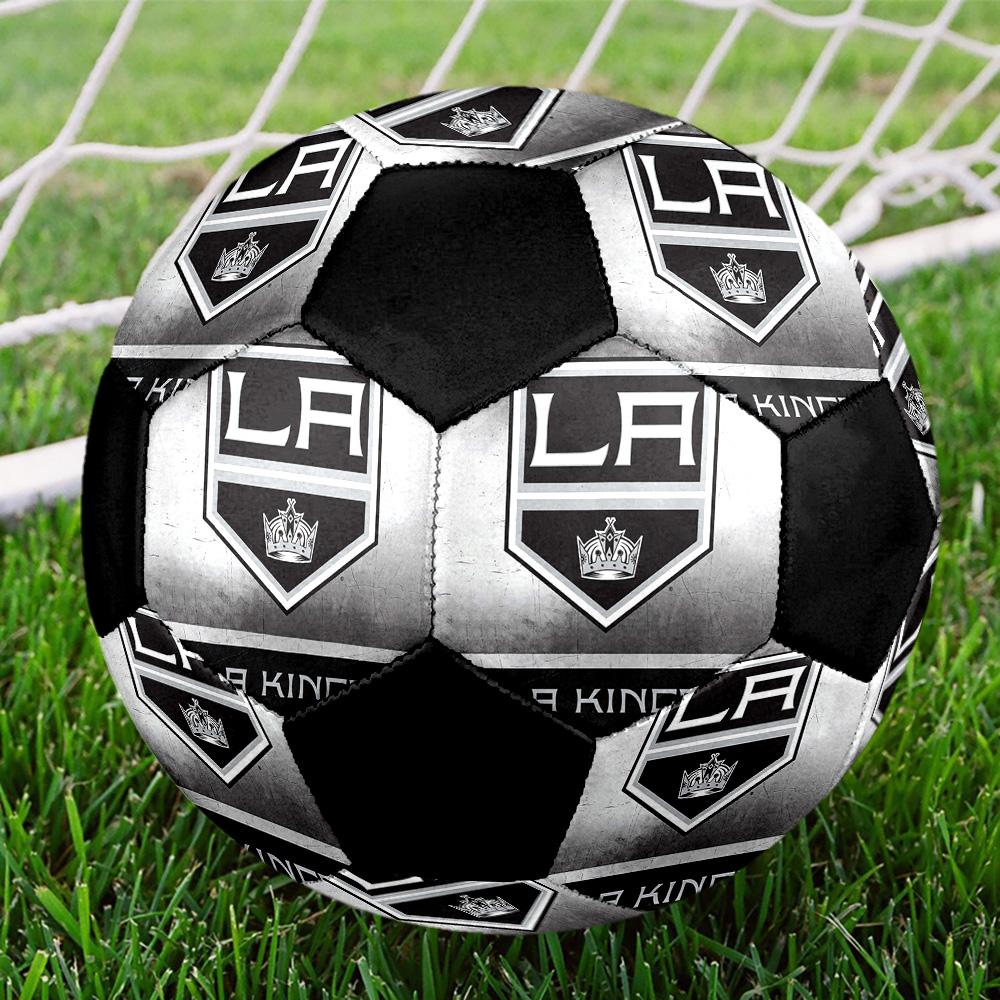 Los Angeles Kings Indoor Soccer Ball Colorful All Ages Size 5 Machine Stitched PVC Competition Ready Durable High-Bounce