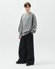ZIOSONGZIO Whole Garment V-Neck Knit Melange Grey Zh6Kt621Mg
