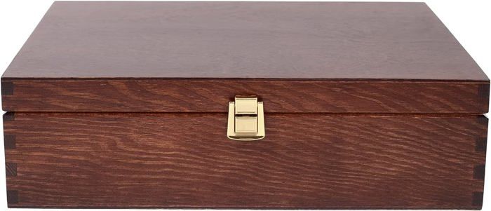 Coffret Boîte Caisse à Vin en Bois Cadeau Marron Brun | Boite Rangement | 3 Bouteilles - CREATIVE DECO