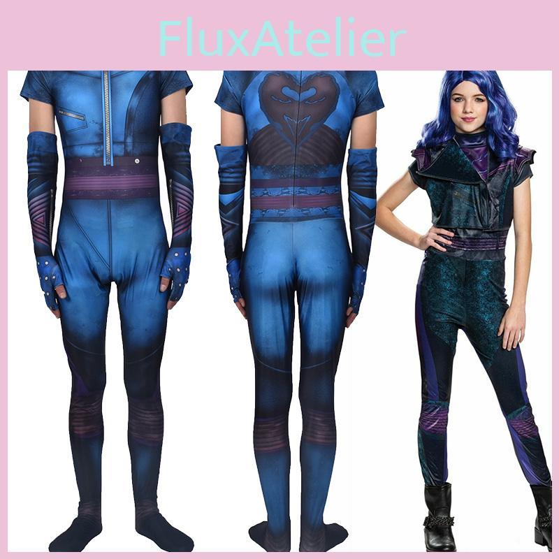 Exquisites Descendants 3 Evie Cosplay-Kostüm Jumpsuit für Erwachsene und Kinder Perfekt für Halloween