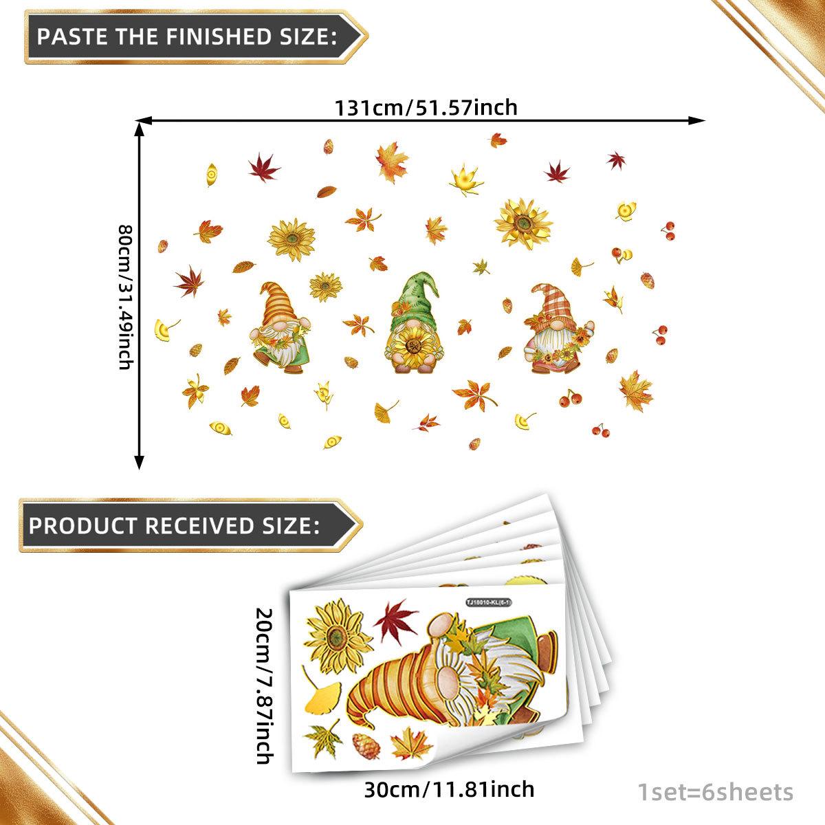 

Tj18010 Pygmy Autumn Sunflower Bronzing Wall Sticker Decoration Children S Room Bedroom Background Self-Adhesive Wall Sticker