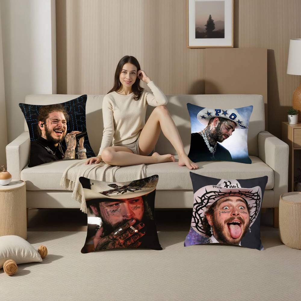 P-Post M-Malone Pillow Case Sofa Living Room Bedroom Double-Sided Printing Square Cushion Nap Time Pillow Case