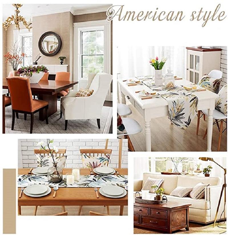 Inyahome Multi-Size Elegant Table Runners Cotton Linen for Home Dining Table Decorative Coffee Jacquard Tea Table Camino De Mesa