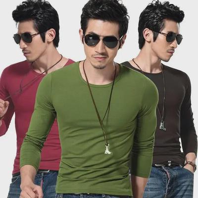 Heren Lange Mouw Militaire Fans Herfst/Winter Slim Fit Ronde Hals T-Shirt