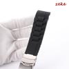 Curved End Strap Silicone 16mm 18mm 20mm 22mm 24mm 26mm Watch Band Folding Buckle Sport Wristband Men Women Replacement Bracelet