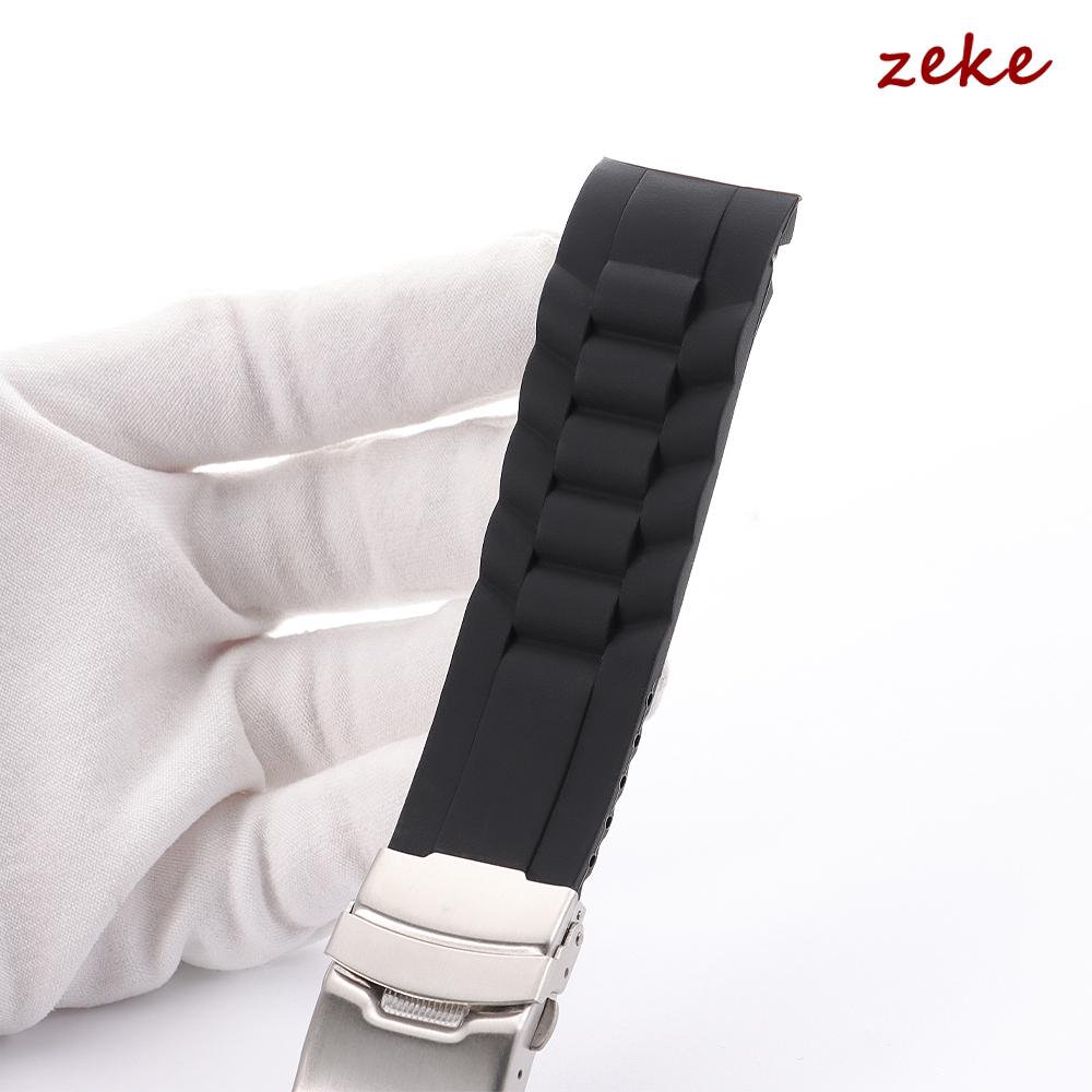 Curved End Strap Silicone 16mm 18mm 20mm 22mm 24mm 26mm Watch Band Folding Buckle Sport Wristband Men Women Replacement Bracelet