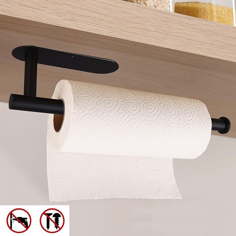 Paper Roll Holder Towel Rack Hanging Shelf Bathroom Storage Toilet Rack Home Kitchen Tissue Accessoriy Wall Stand Hanger Kitchen Cup Holders 5