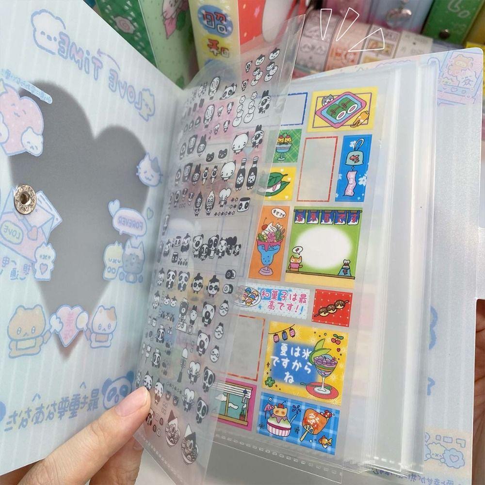 Vintage Showa Style A6 Storage Binder Panda Theme Sticker Storage Book Stickers Binder  Diy Crafts