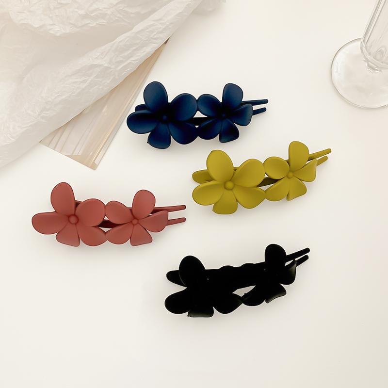 Frosted Flower Hairpin Women Acrylic Plastic Duckbill Claw Hair Clips Barrette Girls Hairpin Ponytail Hair Accessories