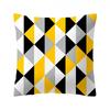 Classic Yellow Geometric Pillow Case Crafted From Luxurious Peach Skin Cashmere