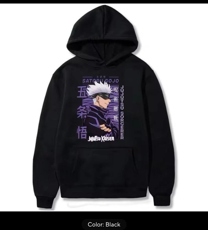 Jujutsu Kaisen Anime Hooded Gojo Satoru Printed Men Hoodies Comfortable Unisex Oversized Sweatshirt Harajuku Streetwear