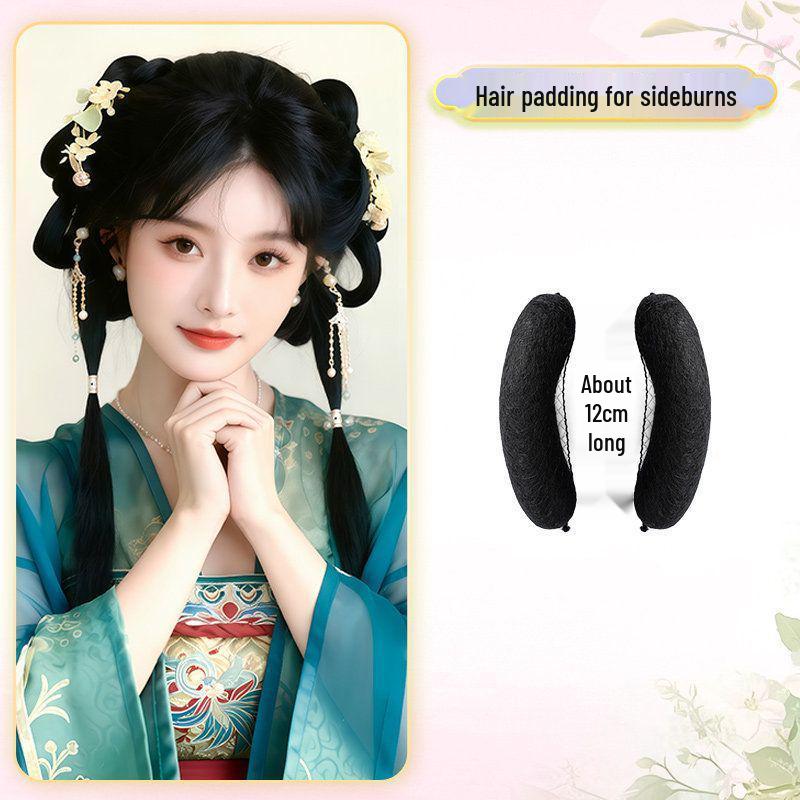 Ancient Hanfu Wig Clip with Integrated Updo: Tang, Ming, and Song Dynasty Style Hair Fiber Bun