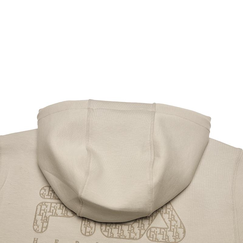 FILA Heritage Casual Knit Hoodie Men tops Rock Khaki F11M448201FLK