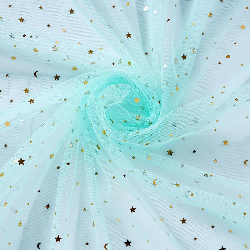 Stern und Mond Pailletten Mesh Stoff für DIY Deko-Projekte