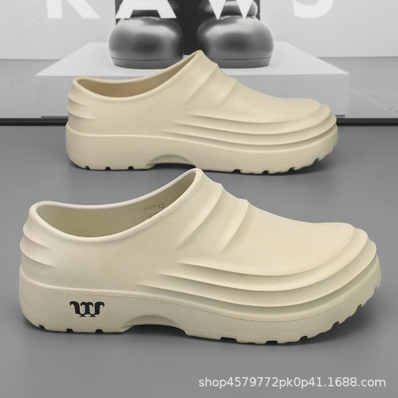 

Женские резиновые сапоги для мужчин, плащ для дождя, рыболовные ботинки, пара водонепроницаемых резиновых сапог, противоскользящая кухонная обувь большого размера 45-46 бежевый