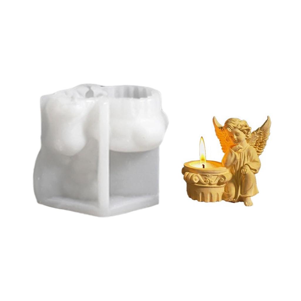 Creative Angel Candle Holder Silicone Mold For DIY Jewelry Resin Crafts And Succulent Planter Decorations