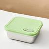 Square Stainless Steel Lunch Box 1/2 Grids Crisper Food Storage Container  Office Workers