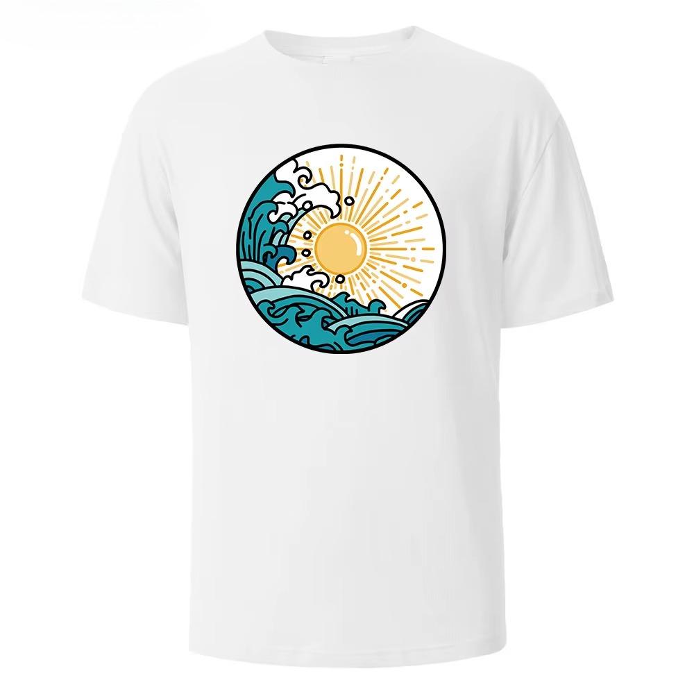 Unisex Summer Pattern Printed Short Sleeved Tshirt Fashionable And Simple Round Neck Tshirt Versatile Tshirt