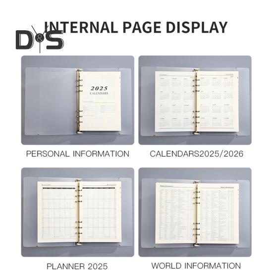 Notizbuchkern, dick, glattes Schreibpapier, tintenbeständiges Planer-Nachfüllpapier, 2025 Loseblatt-Kalenderplaner-Nachfüllblätter