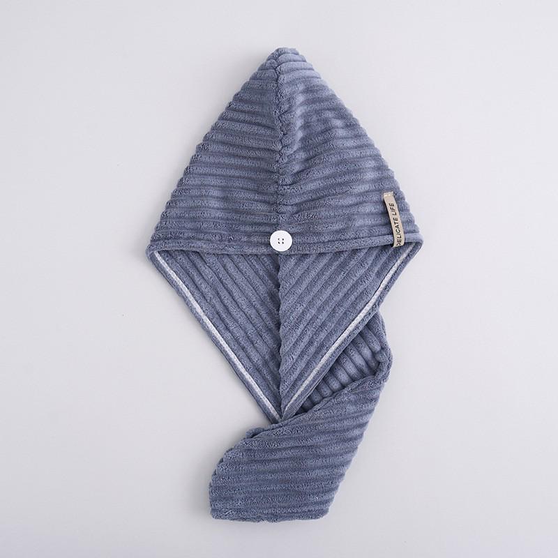 Soft Absorbent Coral Fleece Hair Towel & Cute Shower Cap Headband