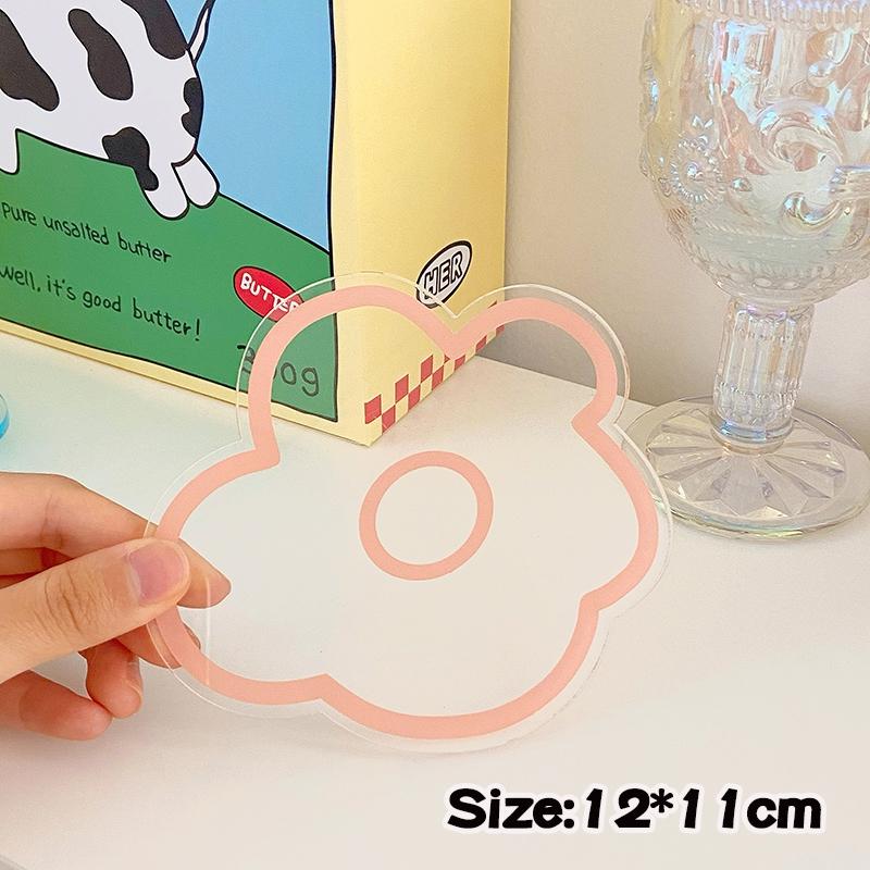 Klarer Acryl-Untersetzer, rutschfeste Tassenunterlage, unregelmäßige Blumenform, wärmeisolierte Unterlage, Tischset, Café-Dekor, Küchenbechermatten