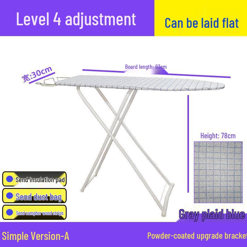Reinforced Foldable Ironing Board with Handheld Rack - High-Grade Household Accessory