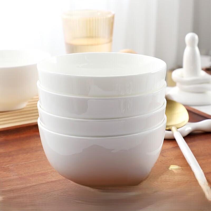 Zhi Shi Pure White Bone China Ceramic Bowls