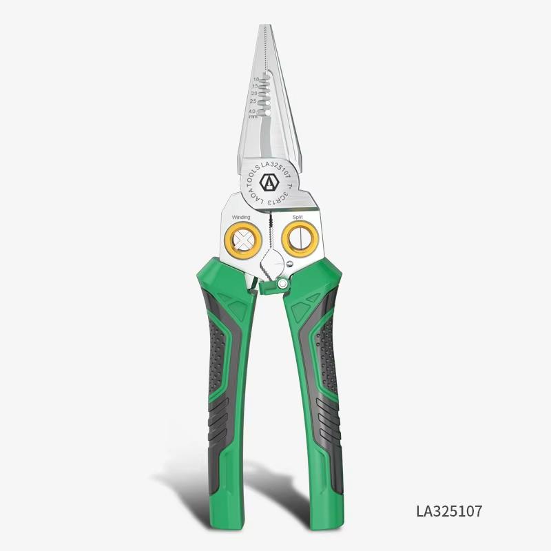 LAOA New 8-in-1 Lithium Multifunction Wire Stripper Cable Cutting Pliers Stainless Steel Needle Nose Nipper Cable Winding