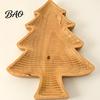 Handcrafted Nut Dish for Party Wooden Christmas Tree Serving Tray, Candy Dish, Xmas Tree?Shaped Snack Storage Solid Wood Tray Plate, Decorative