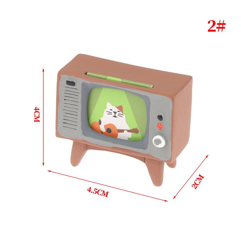 1:12 Dollhouse Mini Resin Table lamp TV Rocking Chair Stool Tea Set Furniture Kitchen Japanese Style Groceries Crafts Decor Toy