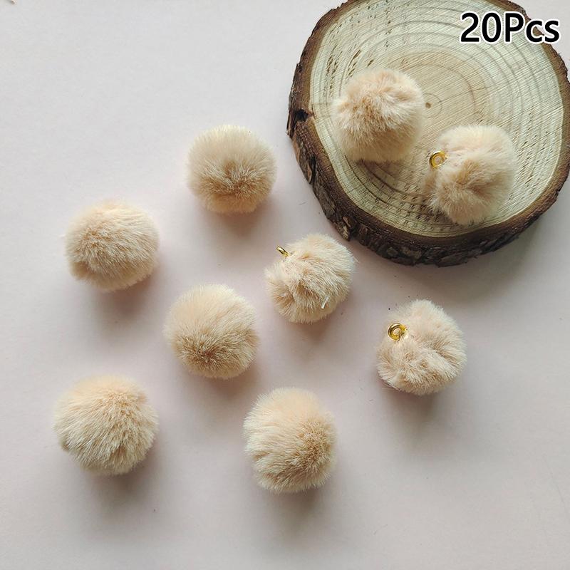 

20 шт./лот ювелирные изделия DIY аксессуары разноцветные плюшевые меховые помпоны бусины кулон для изготовления ожерелья серьги браслет