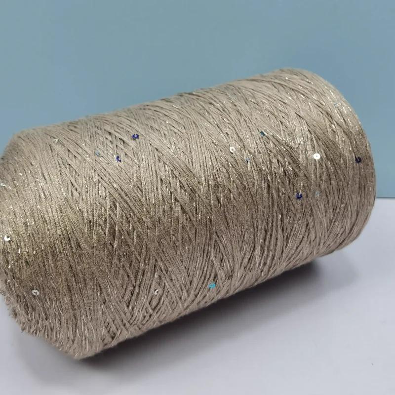 Glitter Mulberry Silk Cotton Thread 500g/Roll Glitter Bead Silk Lace Thread Soft Silky Spring/summer DIY Hand-woven Thread