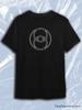 TeeSensation Black Crew Neck Short Sleeve T-Shirt with White Vesica Piscis Overlapping Circles Sacred Geometry Line Art Print