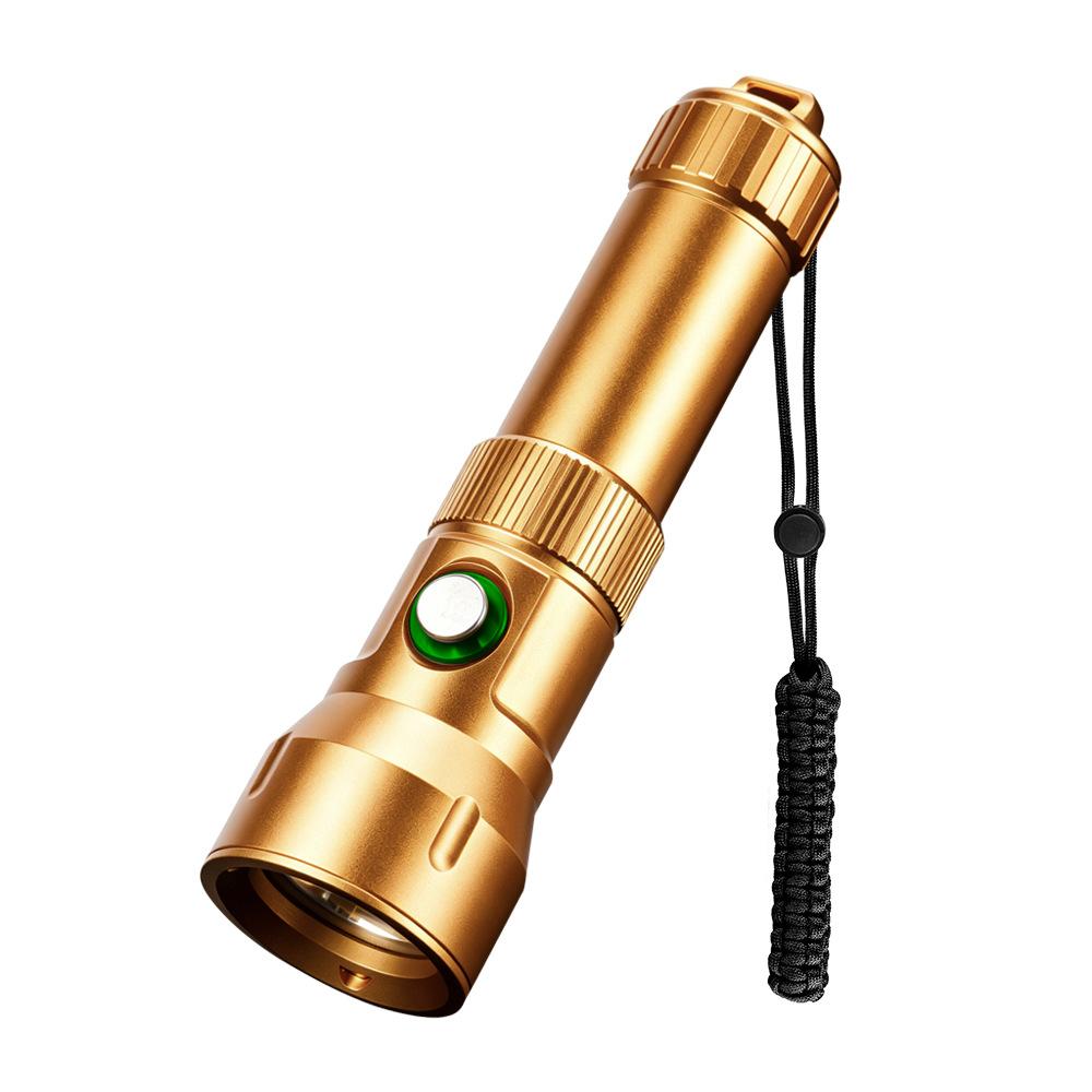 Diving LED Flashlight IPX8 Waterproof High Brightness Rechargeable Long Runtime Far Beam for Outdoor Lighting